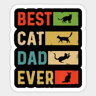 Best Cat Dad Ever Birthday Cool Daddy Cat Lover Sticker